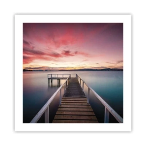 Plakát - Jemný plamen večera - 50x50 cm