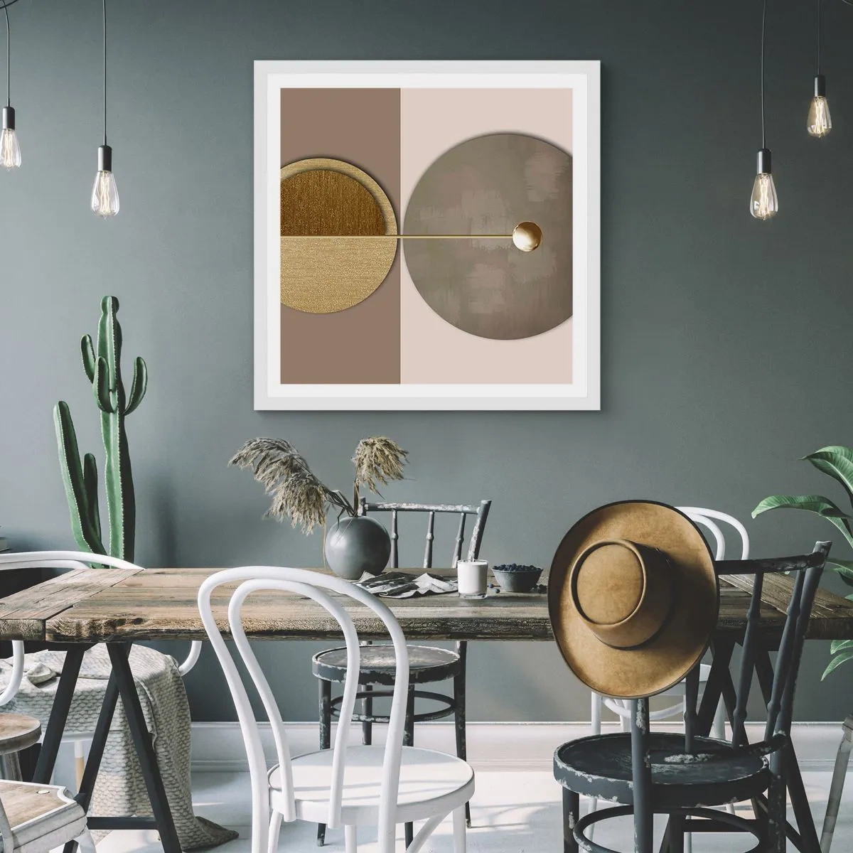 Plakát v bílém rámu - Dokonalá rovnováha - 60x60 cm