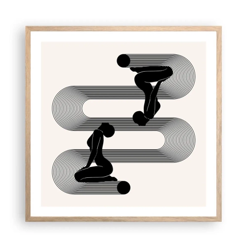 Plakát v rámu světlý dub - Smyslná symetrie - 60x60 cm