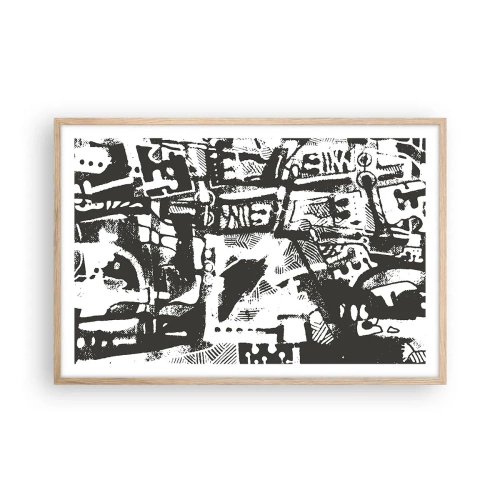 Plakát v rámu světlý dub - Pořádek nebo chaos? - 91x61 cm