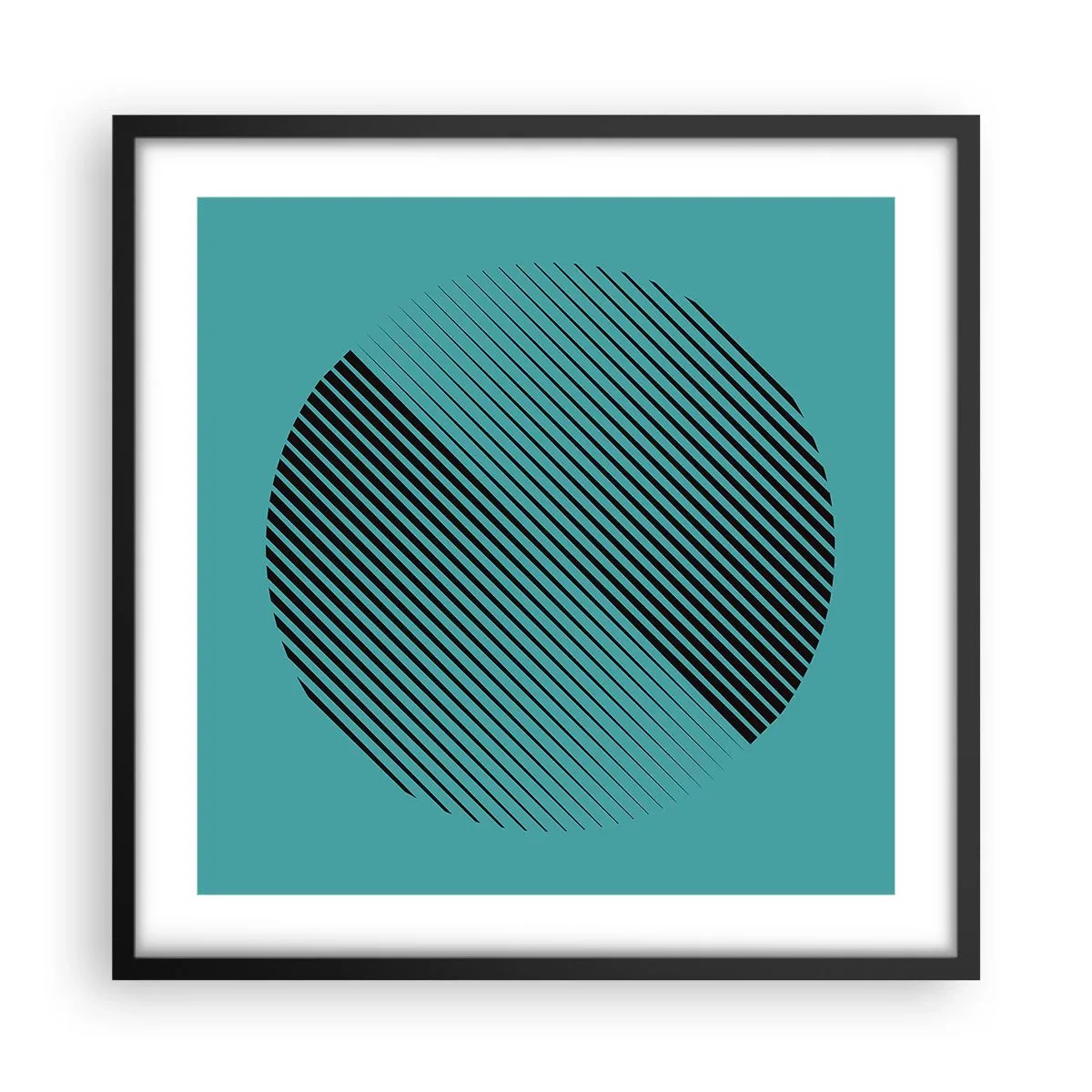 Plakát v černém rámu - Kruh – geometrická variace - 50x50 cm