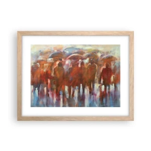 Plakát v rámu světlý dub - Rovnocenní v dešti a mlze - 40x30 cm