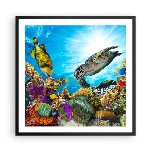 Plakát v černém rámu - Korálová promenáda - 60x60 cm