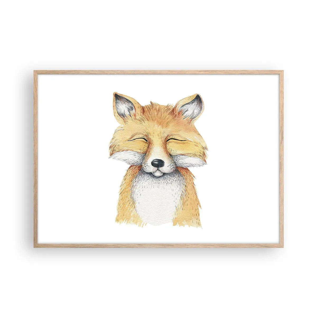 Plakát v rámu světlý dub - Liščí rozladěnost - 100x70 cm