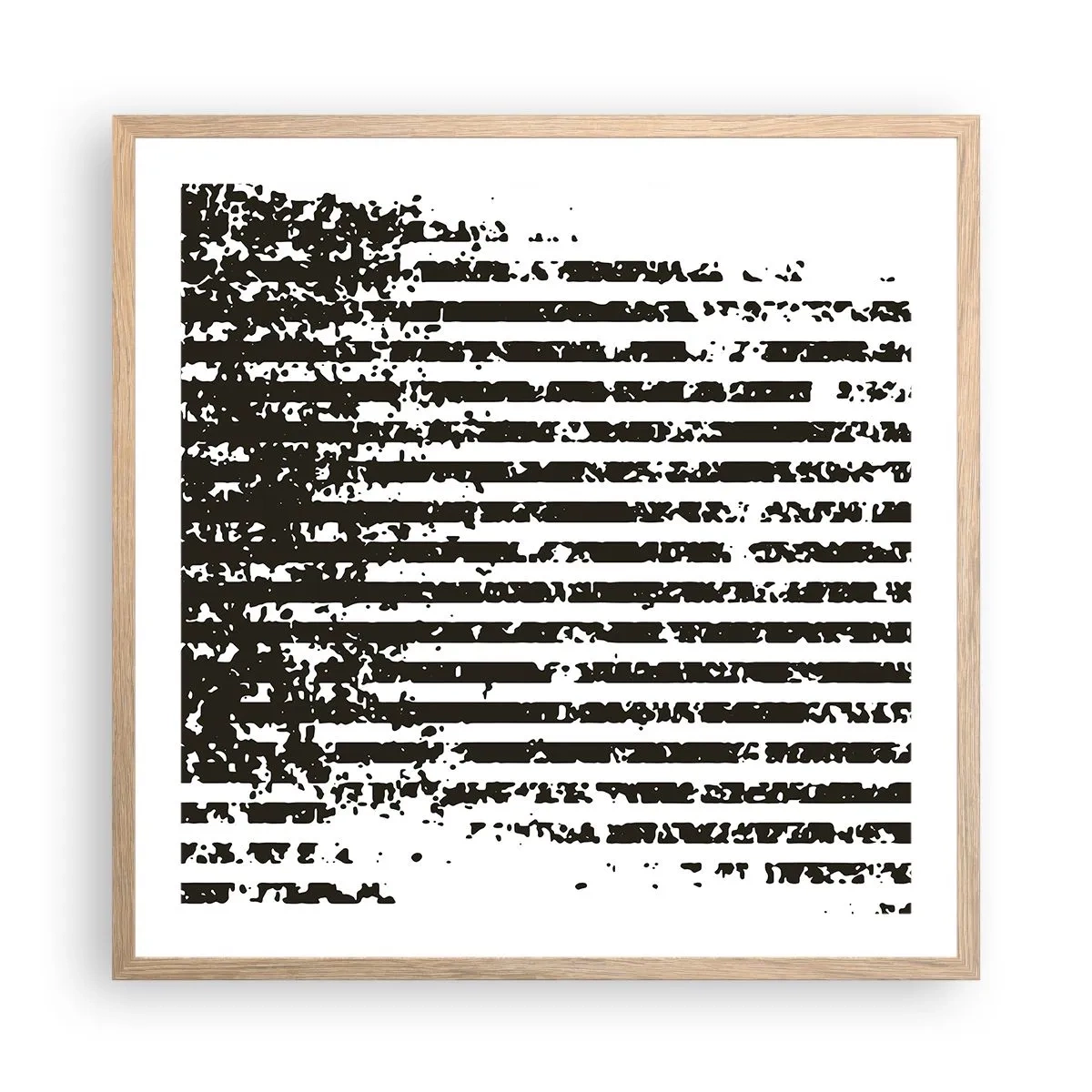 Plakát v rámu světlý dub - Rytmus a šum - 60x60 cm