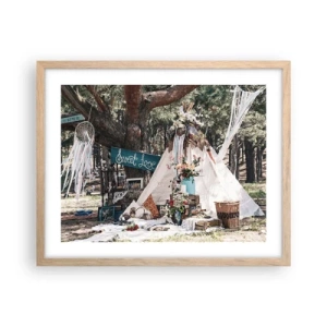 Plakát v rámu světlý dub - Make love… - 50x40 cm