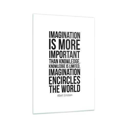 Obraz na skle - Einstein o síle představivosti - 70x100 cm