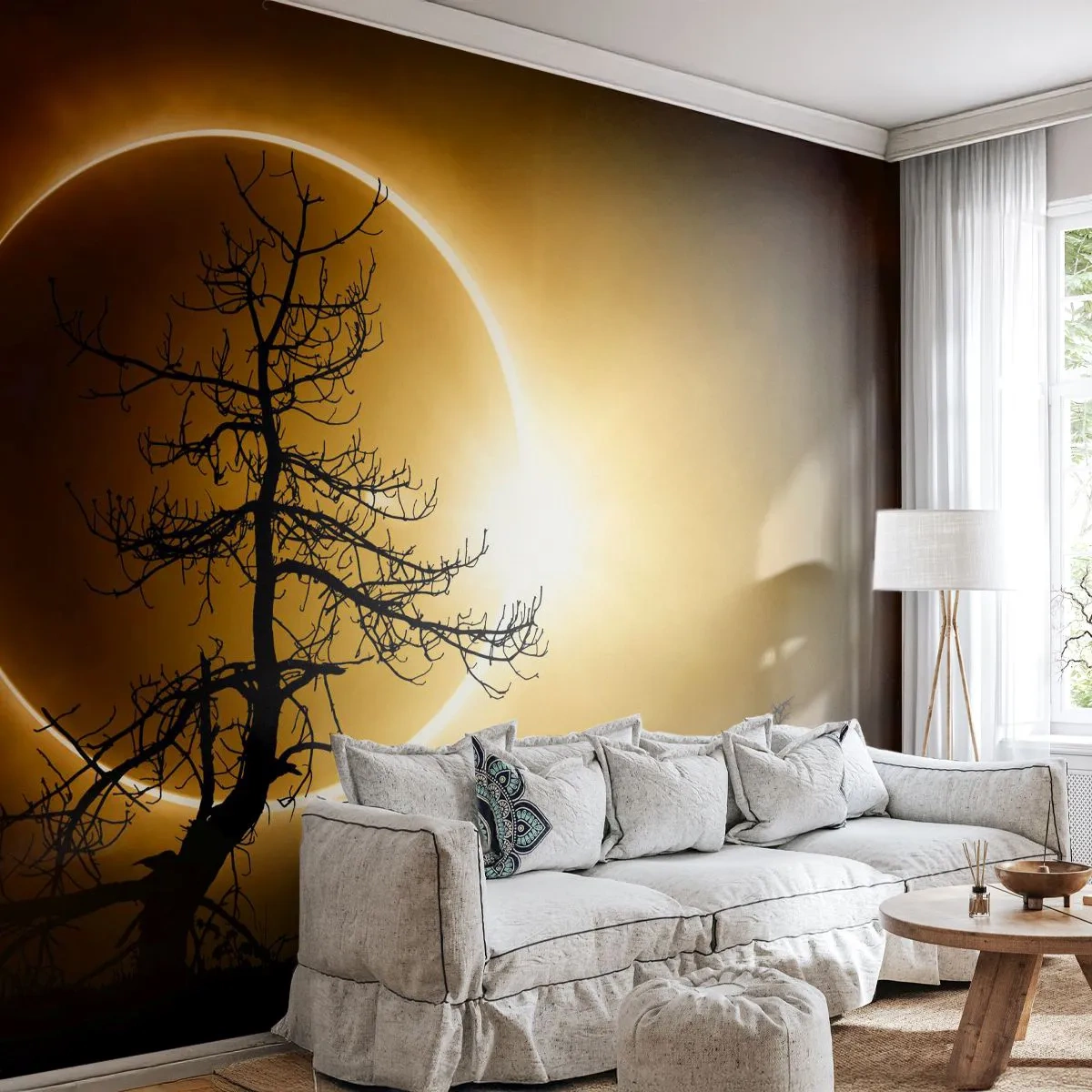 Fototapeta Premium Sand - Úplné zatmění - Zatmění, Strom, Krajina - 100x70 cm