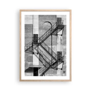 Plakát v rámu světlý dub - Industriální styl - 50x70 cm
