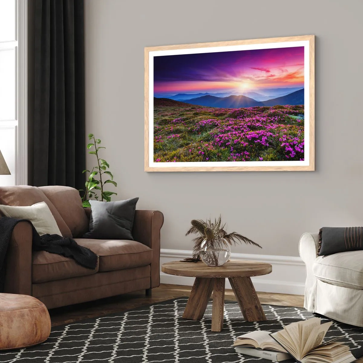 Plakát v rámu světlý dub - Zavoněly svěží pupeny bylinek z obilných polí - 100x70 cm