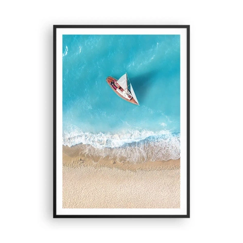 Plakát v černém rámu - Na hranici modré a zlaté - 70x100 cm