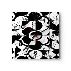 Nástěnné hodiny - Bílé je bílé a černé černé - 30x30 cm