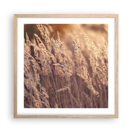 Plakát v rámu světlý dub - Připraveni přivítat podzim - 50x50 cm