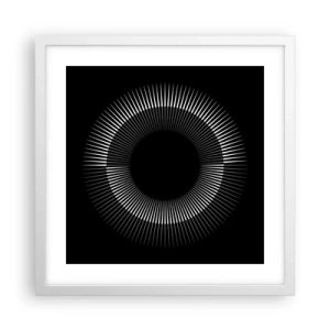 Plakát v bílém rámu - Černé slunce - 40x40 cm