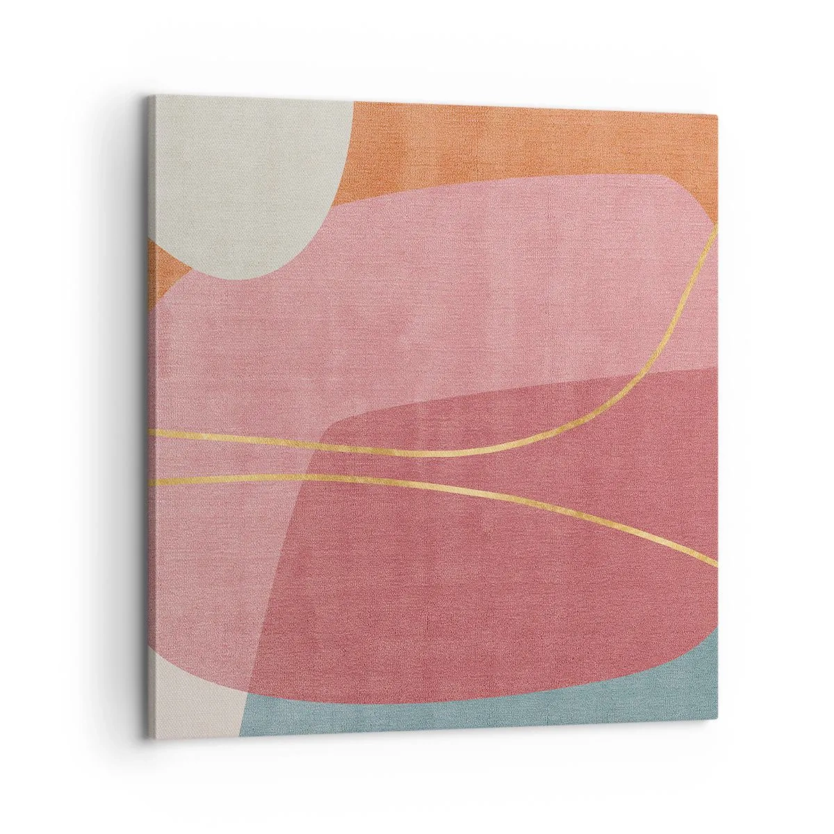 Obraz na plátně - Pastelová kompozice se zlatou nití - 60x60 cm