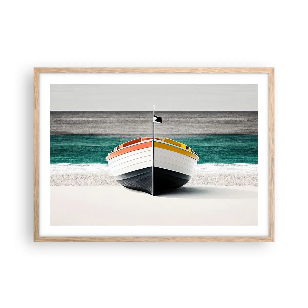 Plakát v rámu světlý dub - Na správném místě - 70x50 cm