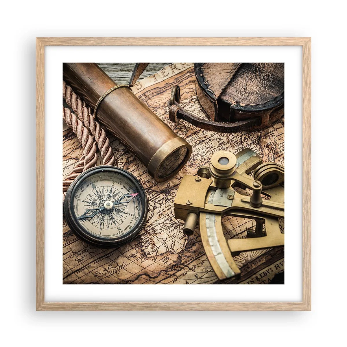 Plakát v rámu světlý dub - Urči směr - 50x50 cm