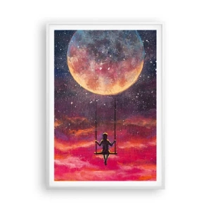 Plakát v bílém rámu - Stavět si vzdušné zámky - 70x100 cm