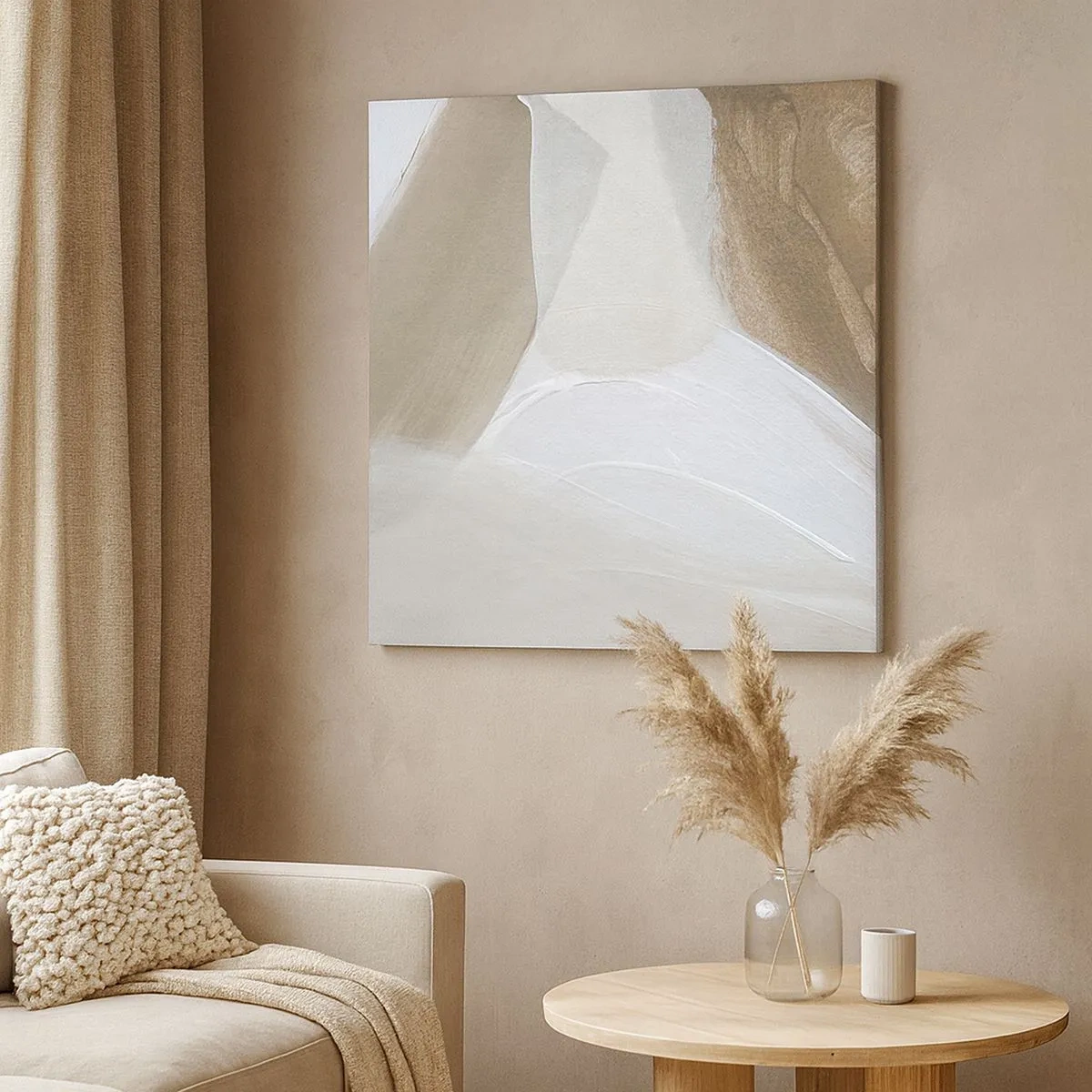 Obraz na plátně - Vlna bílé - 30x30 cm