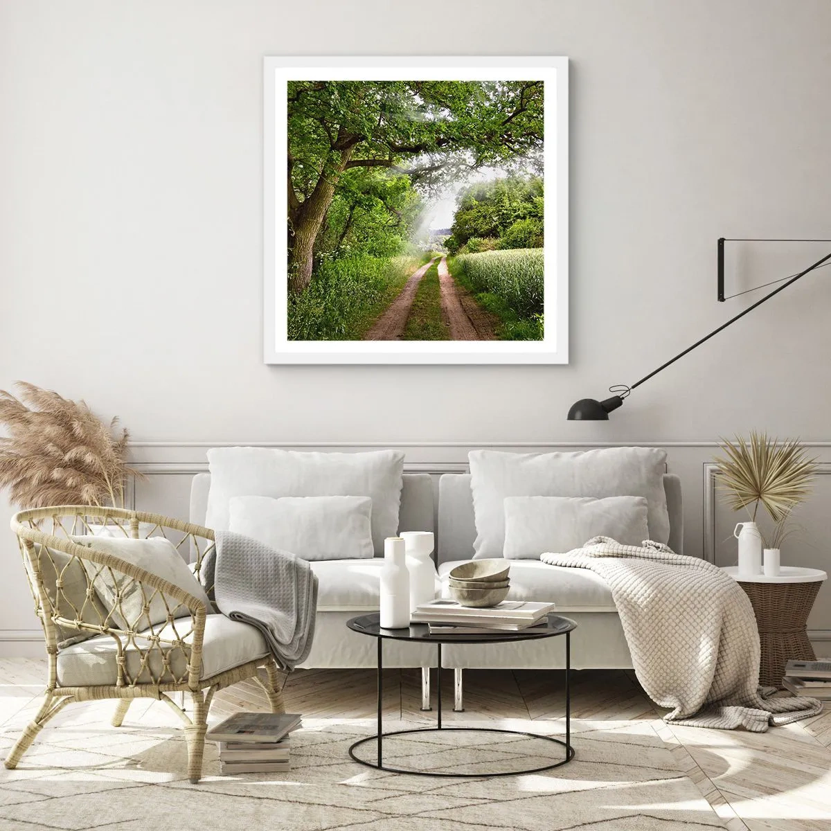 Plakát v bílém rámu - Et in Arcadia ego - 60x60 cm