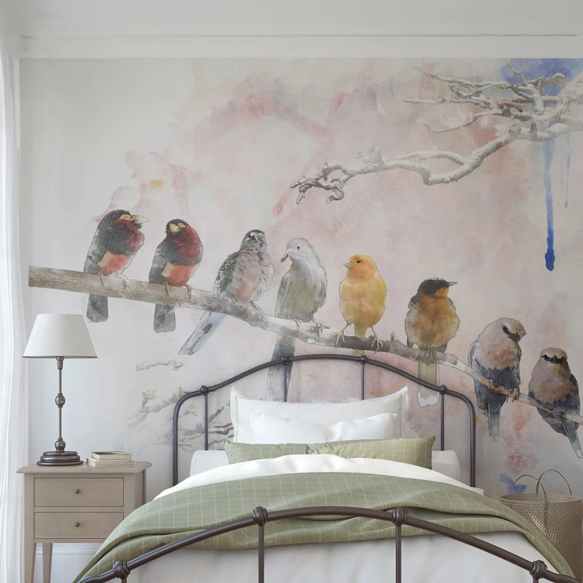 Fototapeta Standard Eco - Okřídlené setkání - Ptactvo, Příroda, Grafika - 150x105 cm