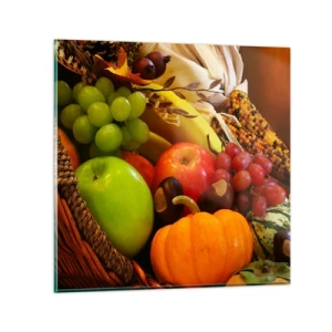 Obraz na skle - Košík úrody - 60x60 cm