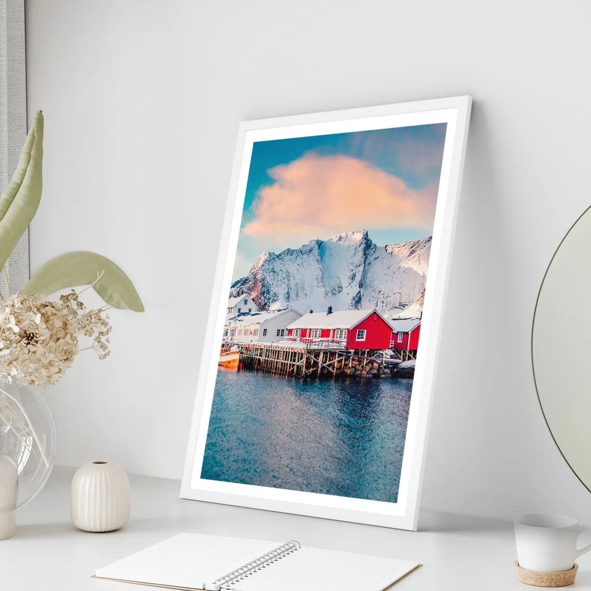 Plakát v bílém rámu - Severní útočiště - 40x50 cm
