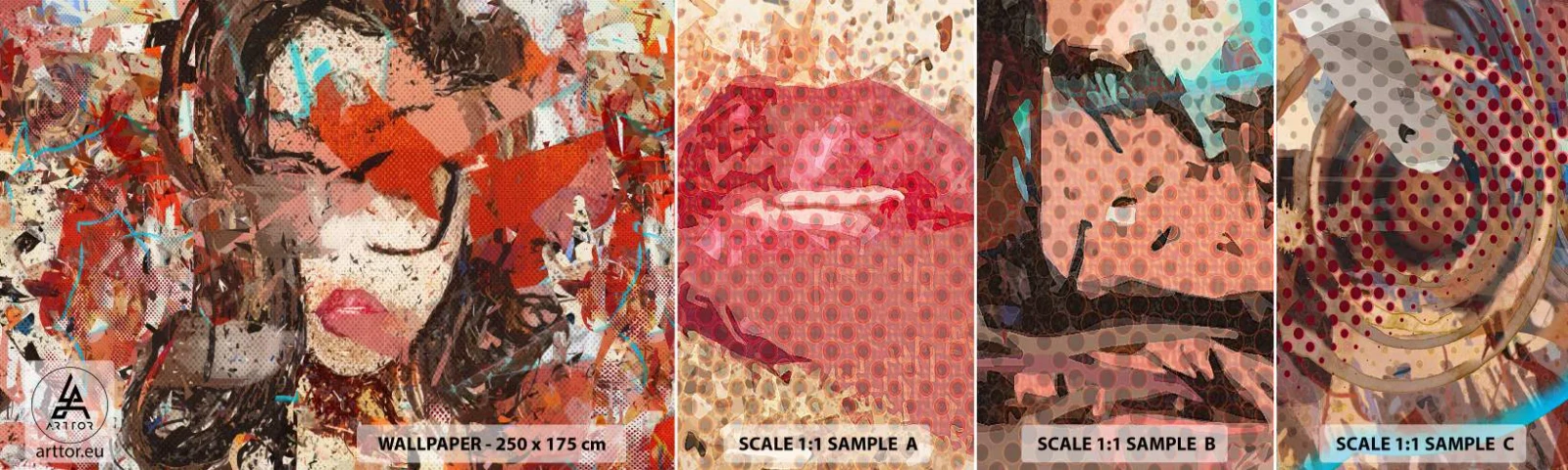 Vzor Fototapety Samolepicí Deluxe Sticker - Jaká jsi skutečně nikdo neví - Abstrakce, Portrét ženy, Grafika - 100x30 cm