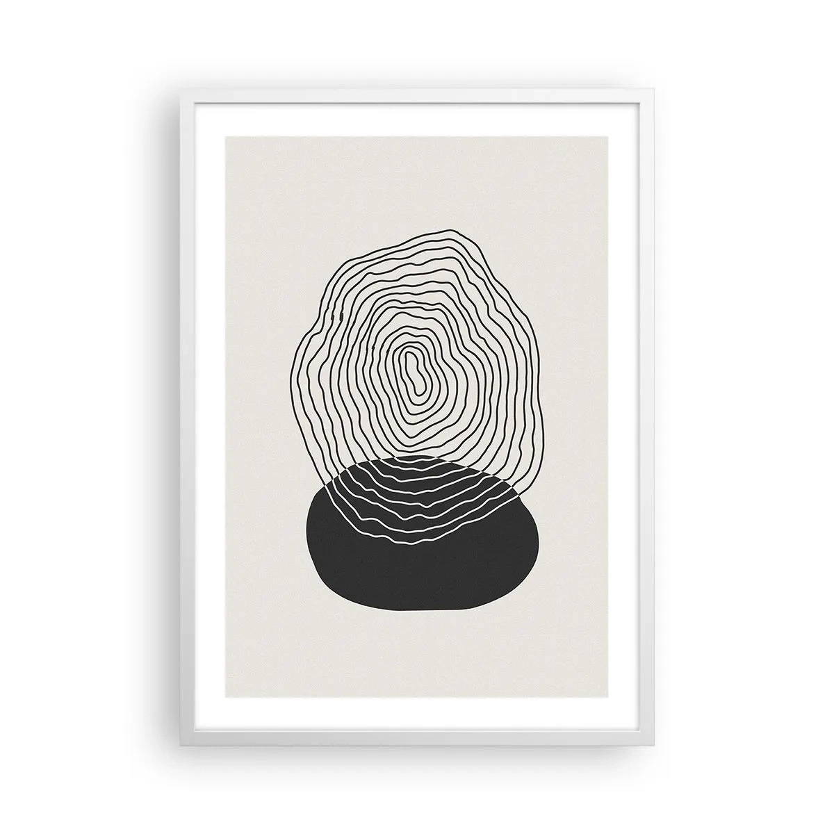 Plakát v bílém rámu - Trvání a kmitání - 50x70 cm