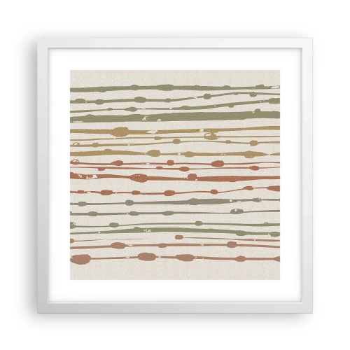 Plakát v bílém rámu - Hudební záznam barev - 40x40 cm