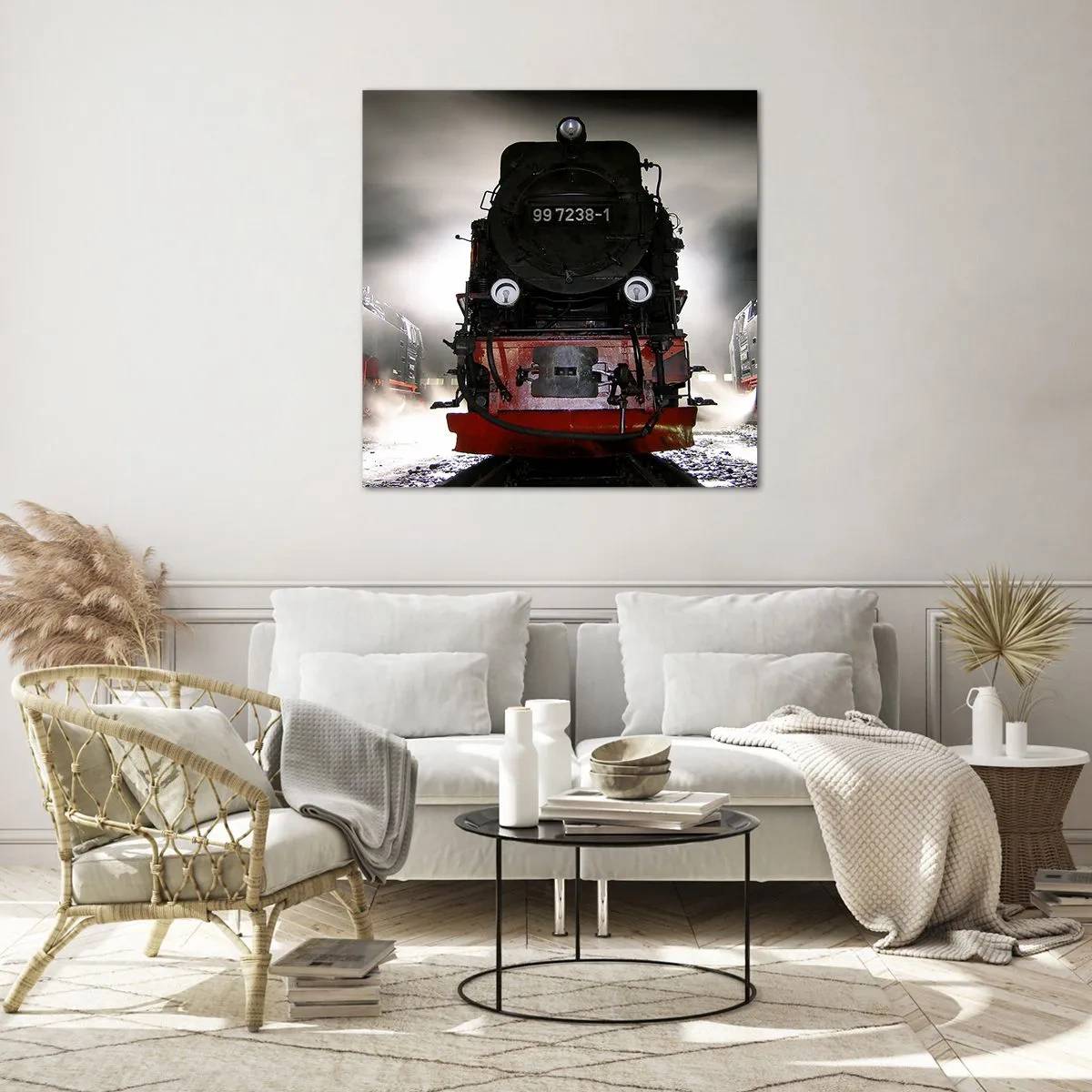 Obraz na skle - Stojí a sápe, funí a fouká - 60x60 cm