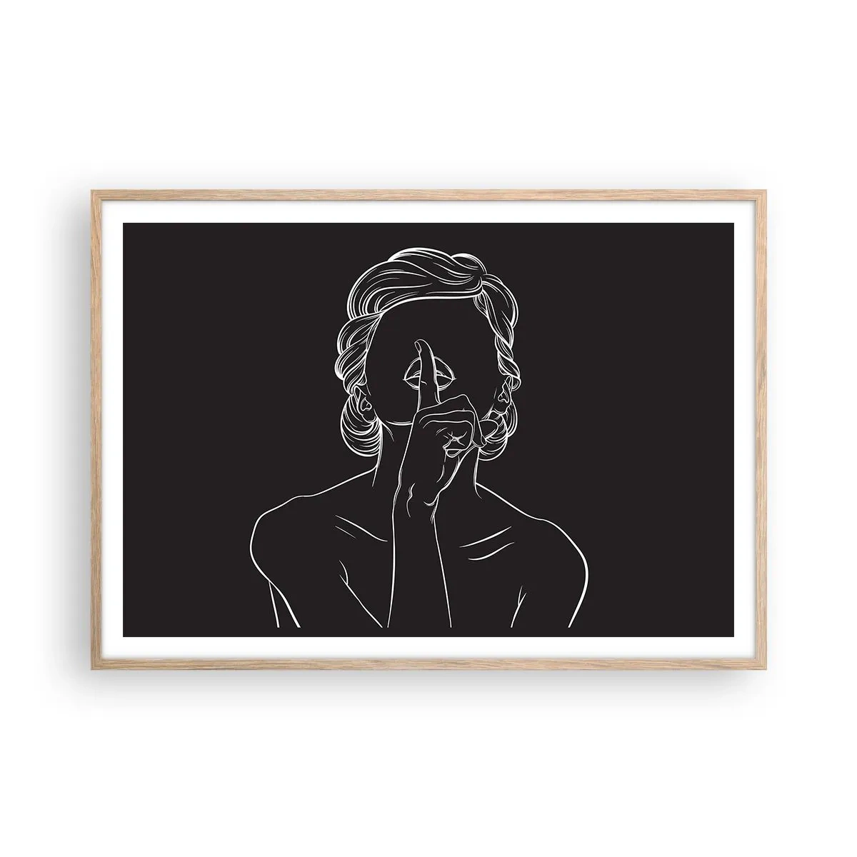 Plakát v rámu světlý dub - Krása rozkvétá v tichu - 100x70 cm