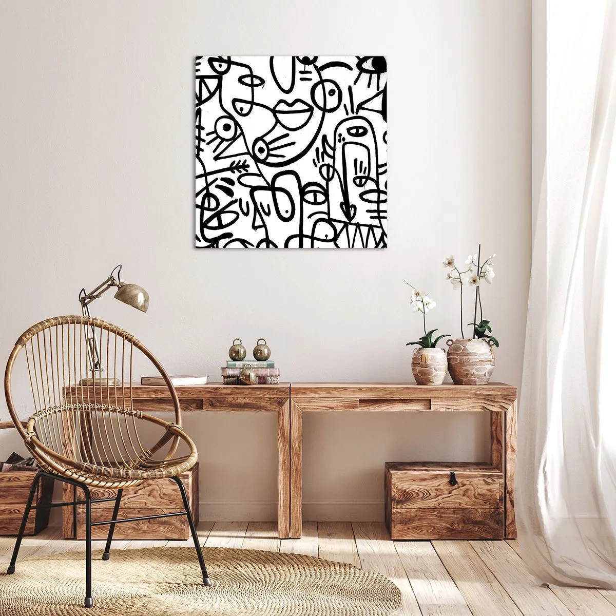 Obraz na plátně - Tváře a přeludy - 70x70 cm