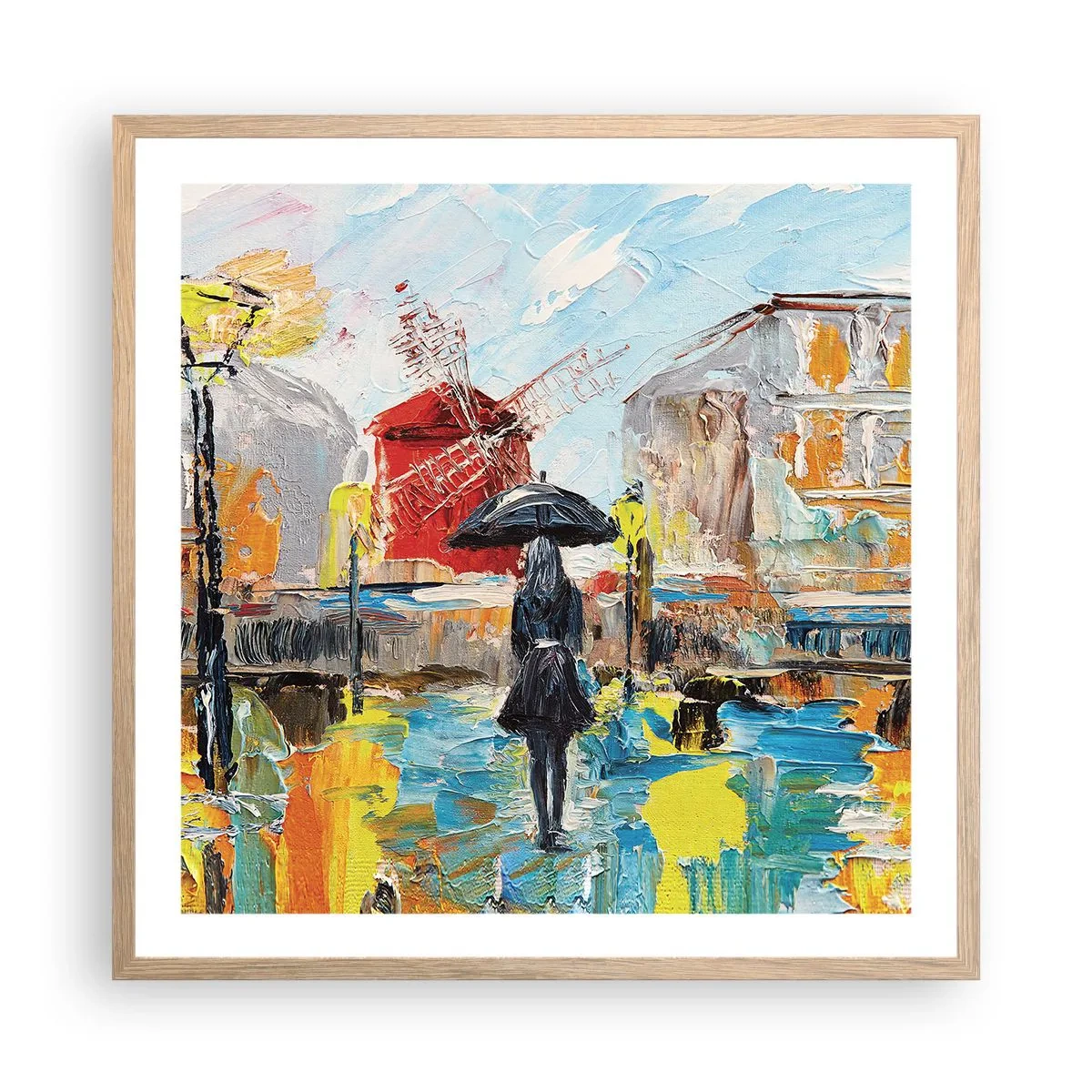 Plakát v rámu světlý dub - Pařížské legendy - 60x60 cm