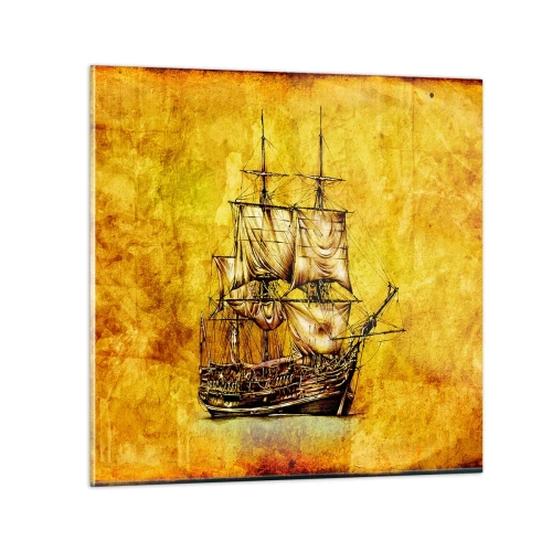 Obraz na skle - Směr Tortuga! - 50x50 cm