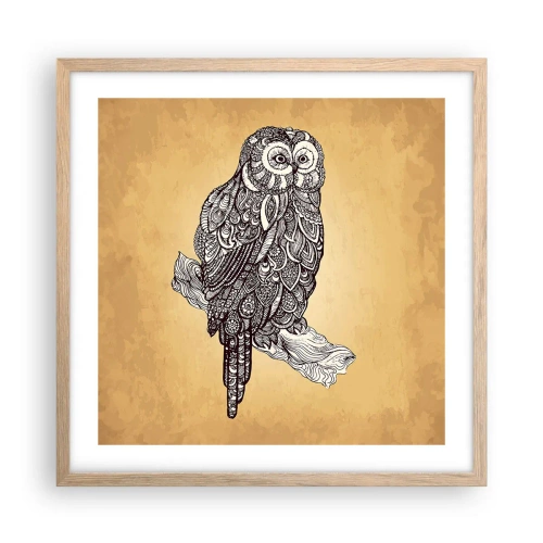 Plakát v rámu světlý dub - Mistrovské ornamenty moudrosti - 50x50 cm