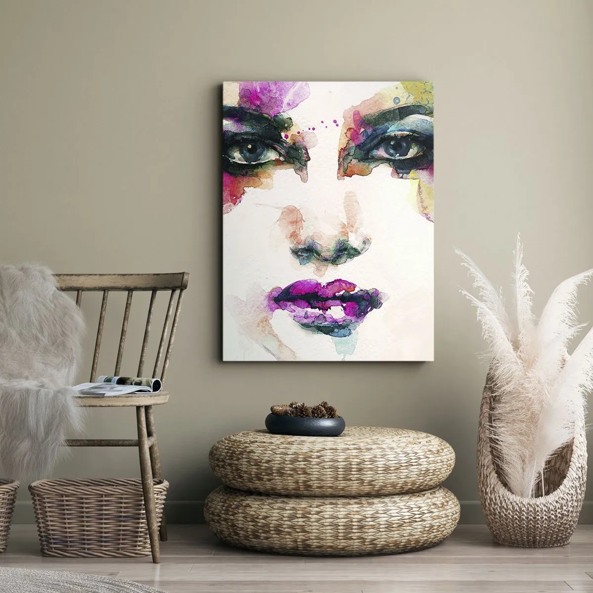 Obraz na plátně - Portrét malovaný duhou - 50x70 cm