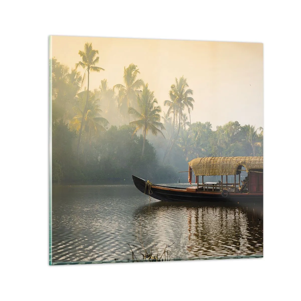 Obraz na skle - Dům na řece - 50x50 cm