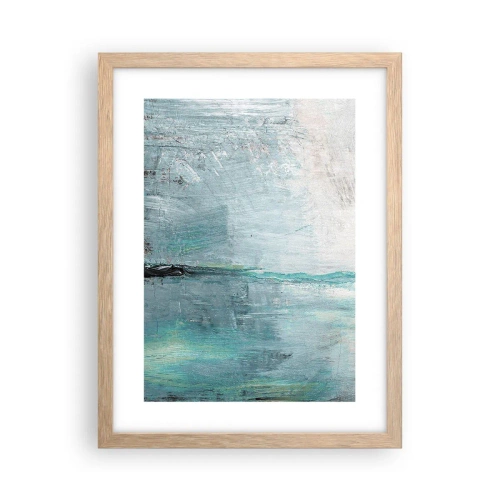 Plakát v rámu světlý dub - Horizontálně v modři - 30x40 cm