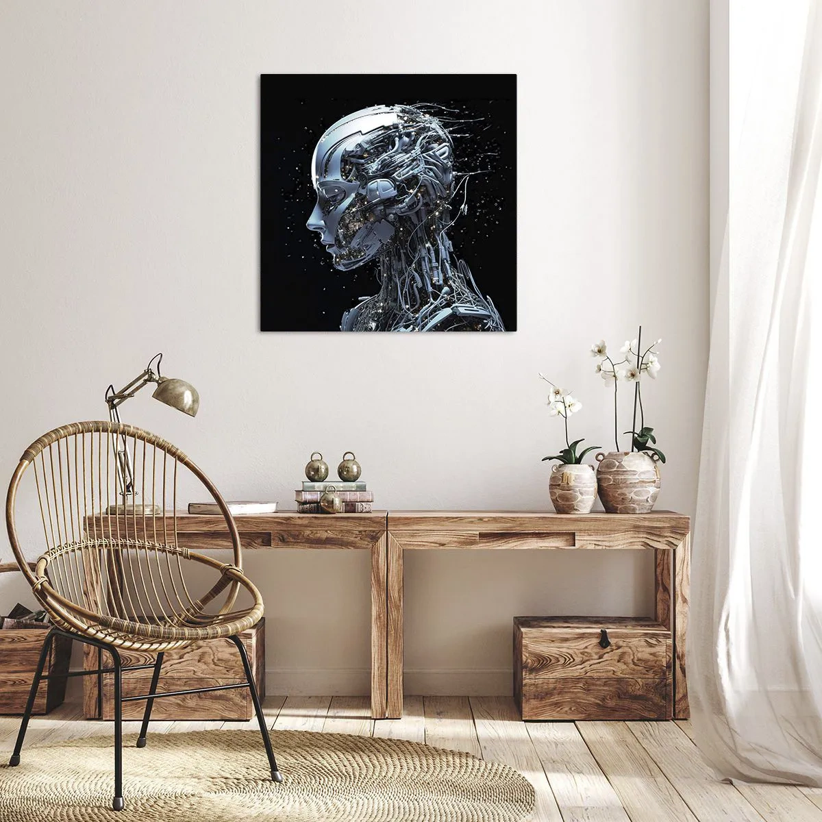 Obraz na plátně - Technologie je žena - 30x30 cm