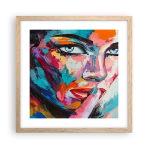 Plakát v rámu světlý dub - Naše první tajemství - 40x40 cm