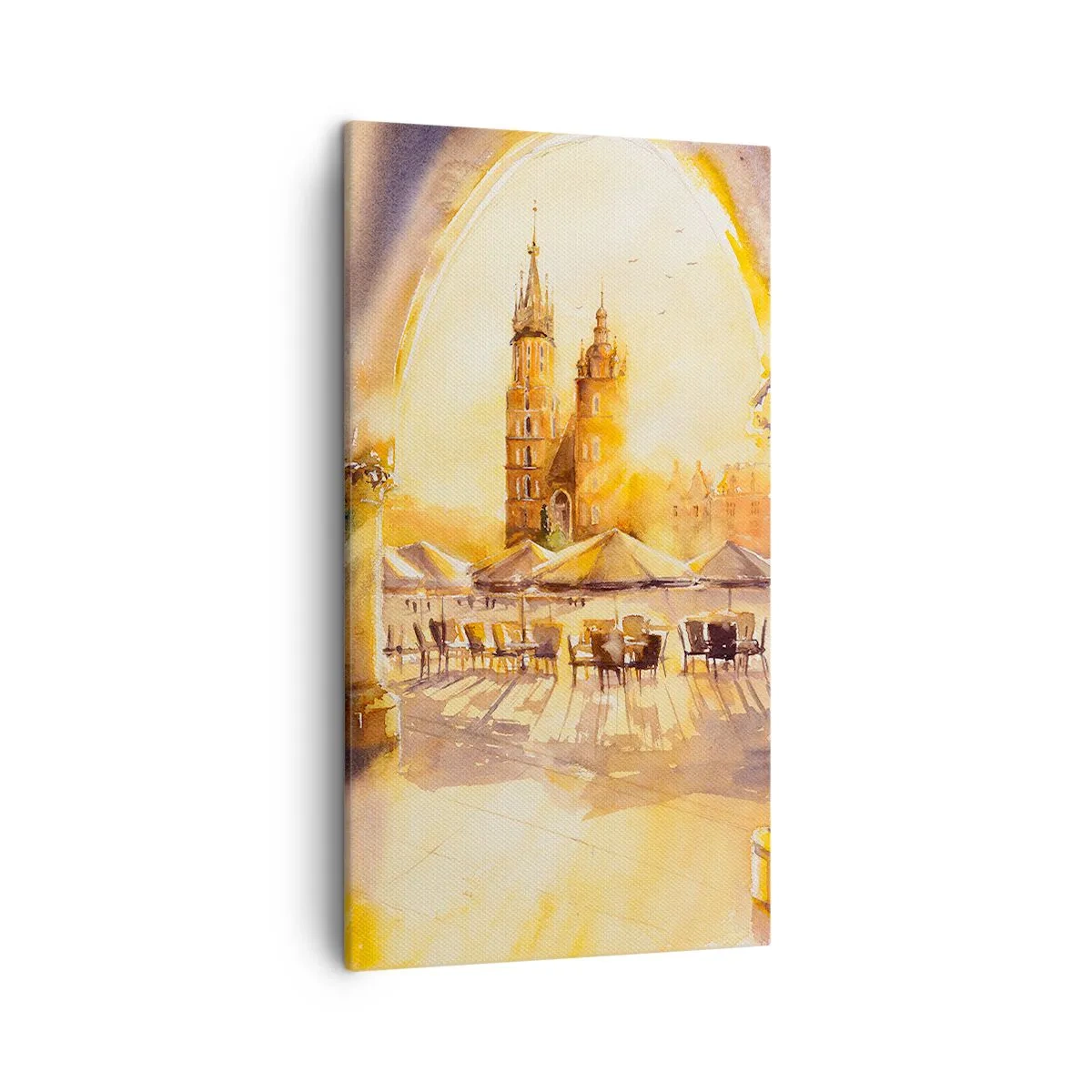 Obraz na plátně - Východ slunce nad krakovským náměstím - 45x80 cm