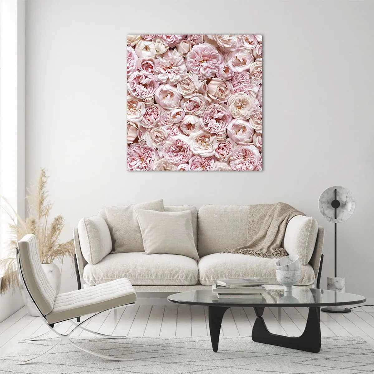Obraz na skle - Vydlážděná růžemi - 40x40 cm