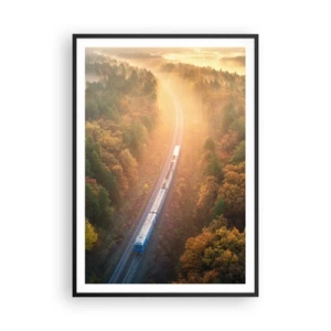 Plakát v černém rámu - Podzimní cesta - 70x100 cm