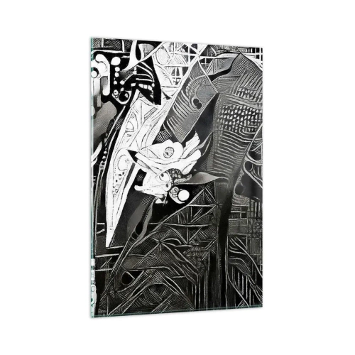 Obraz na skle - Pouze zdánlivě šedý člověk - 80x120 cm