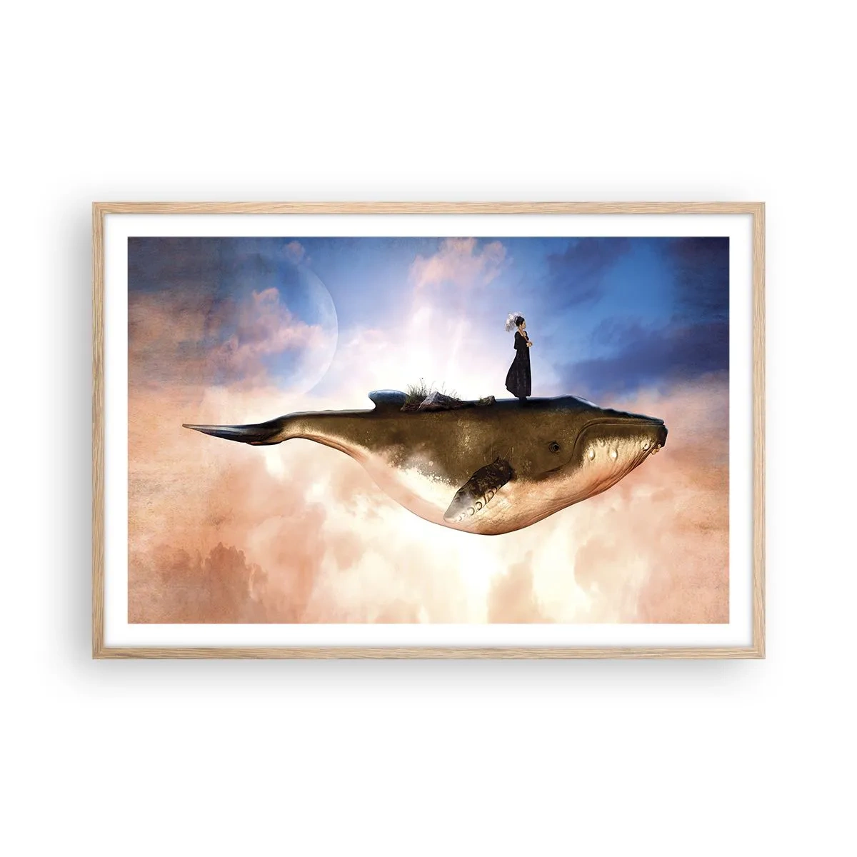 Plakát v rámu světlý dub - Surrealistická cesta - 91x61 cm