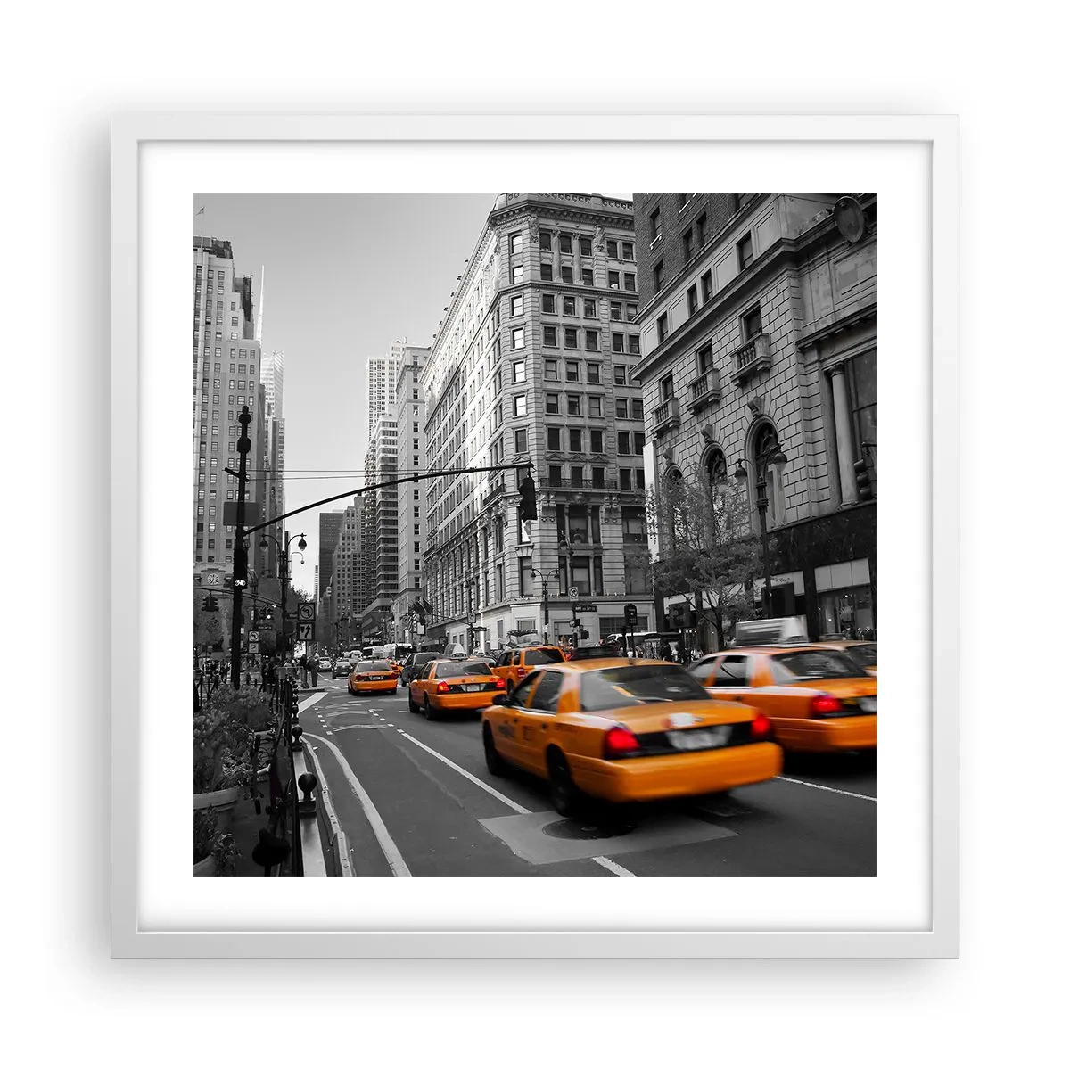 Plakát v bílém rámu - Slunce velkoměsta - 50x50 cm