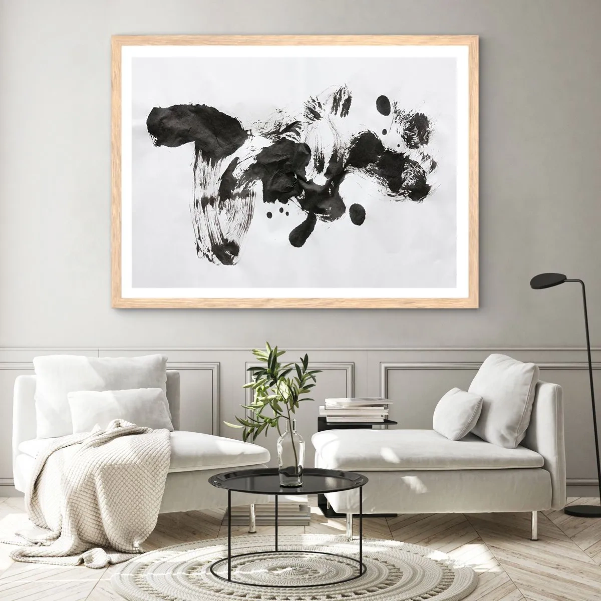 Plakát v rámu světlý dub - Metoda v šílenství? - 40x30 cm