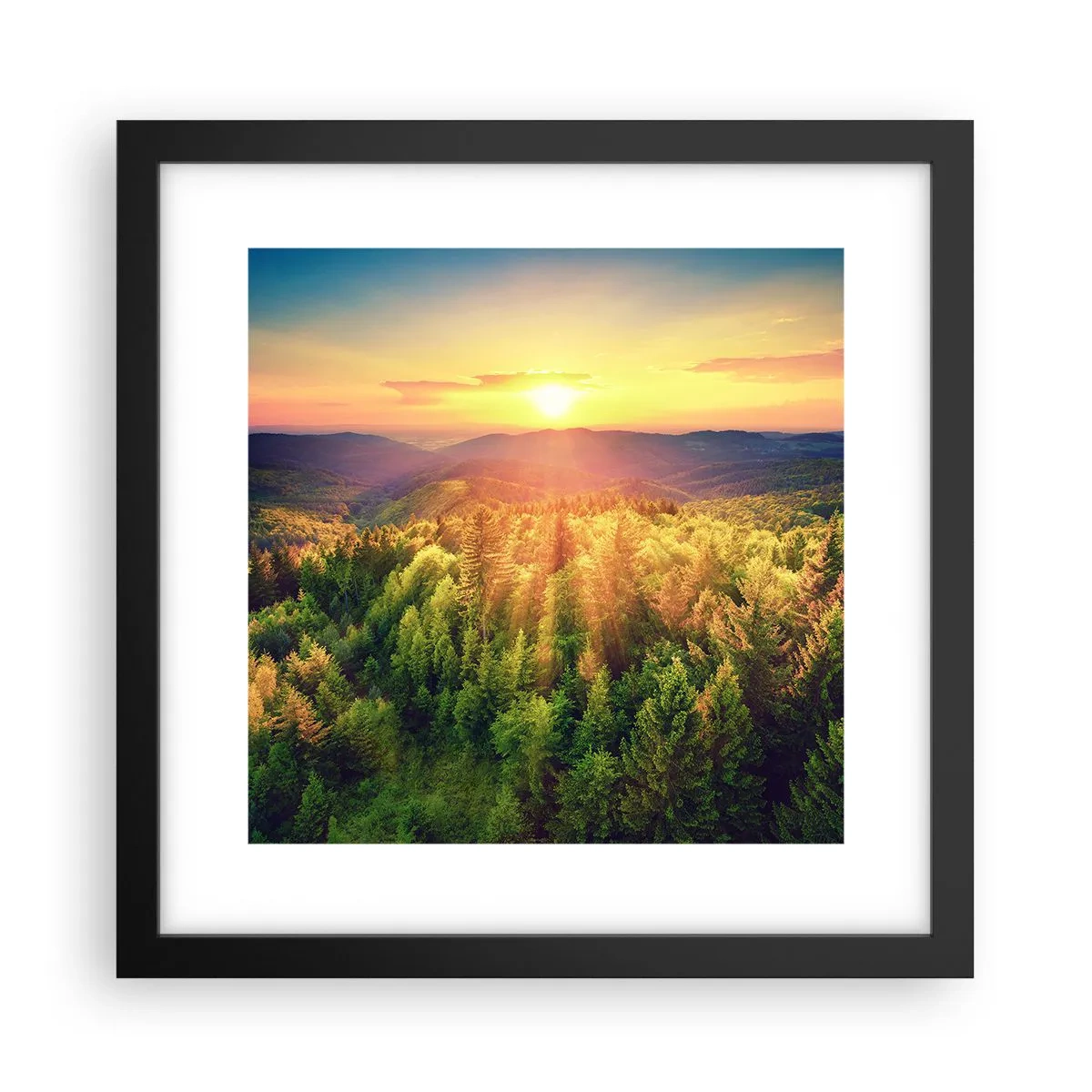 Plakát v černém rámu - Vrcholky a vrcholy - 30x30 cm
