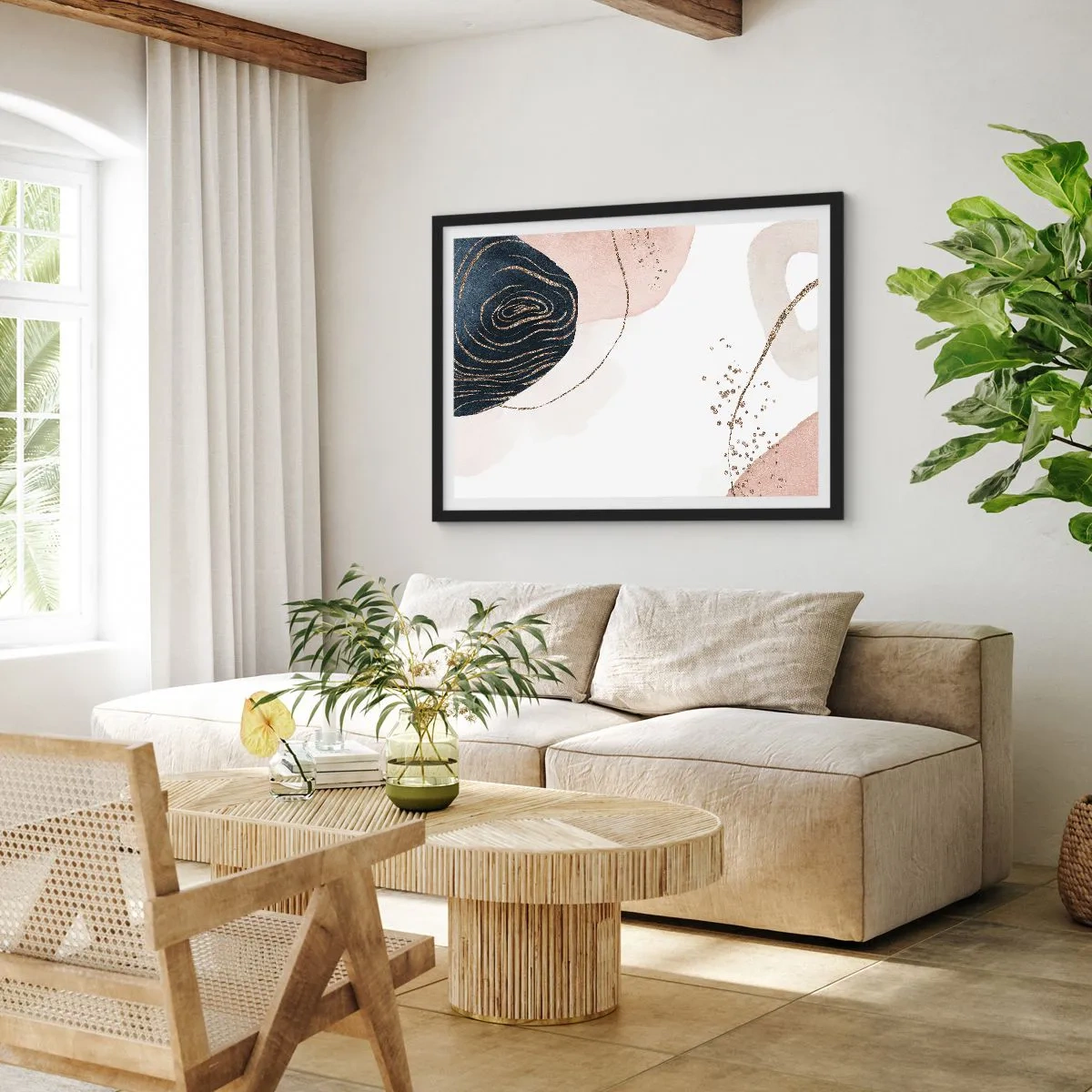 Plakát v černém rámu - Vše plyne - 70x50 cm